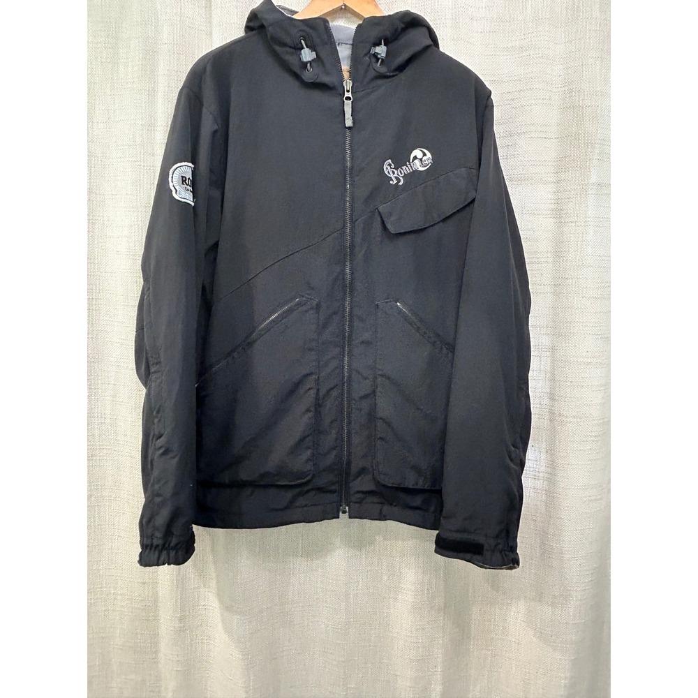 Vtg Burton Mens S Ronin La Cosa Nostra Snowboard Jacket Black Hooded Y2K defect